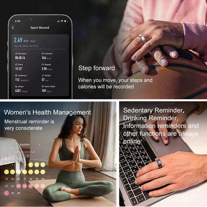 smart ring health tracker- Advanced Health & Sleep Monitor, Wireless Charging, 5ATM Waterproof, Multi-Sport Compatibility