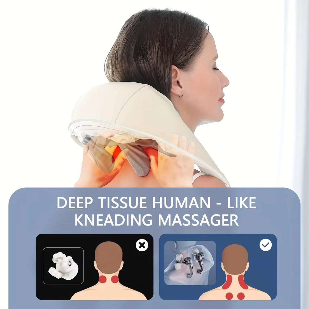 Winkals™-20W Wireless Deep Tissue Neck Massager - Ultimate Relief for Trapezius Muscle Tension